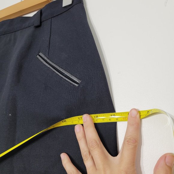 Vintage Frederick Alexander Black Virgin Wool Preppy Skirt A-Line Pockets Lined - Picture 13 of 13